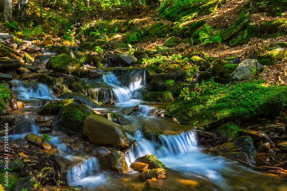 small rushing mountain river scene small rushing mountain river scene