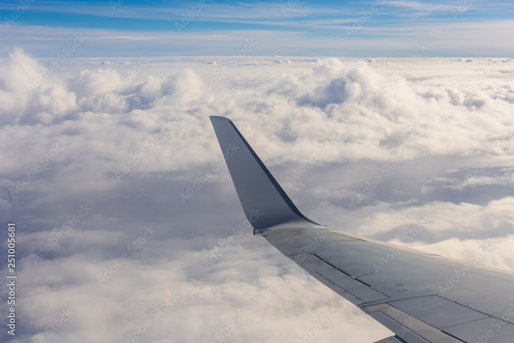 View of the earth from the wing of the aircraft. View of the earth from the wing of the aircraft.