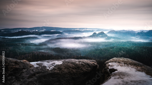 sächsische Schweiz im Nebel