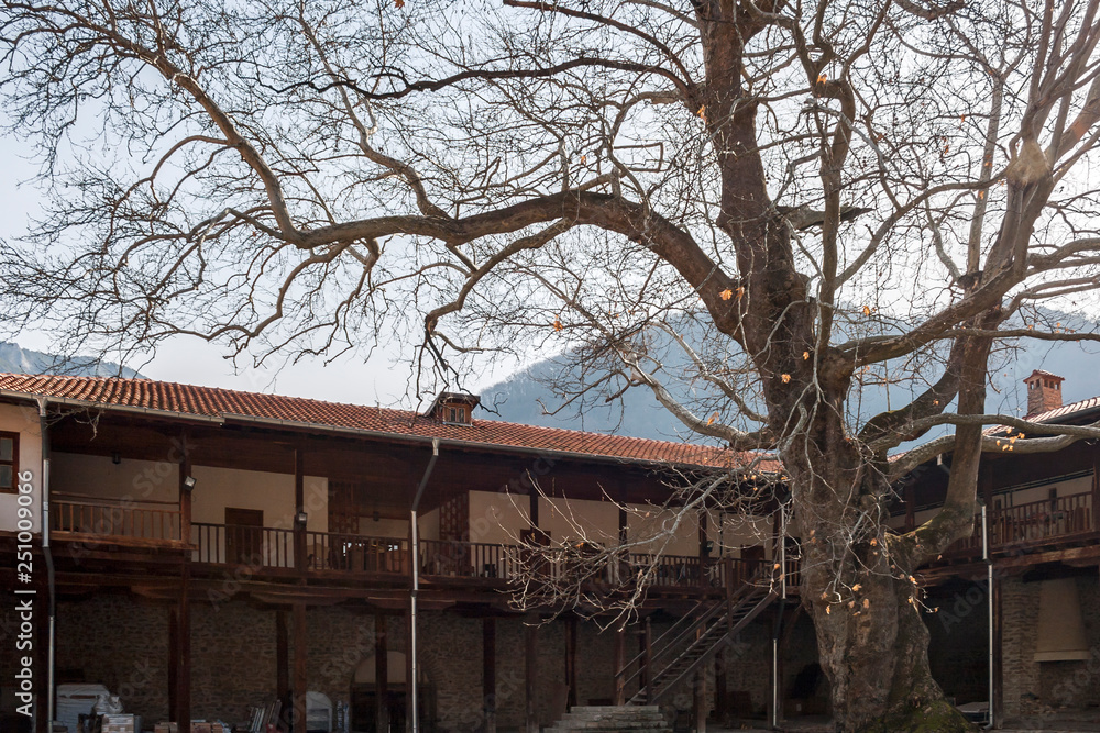 Buildings in Medieval Bachkovo Monastery Dormition of the Mother of God, Bulgaria