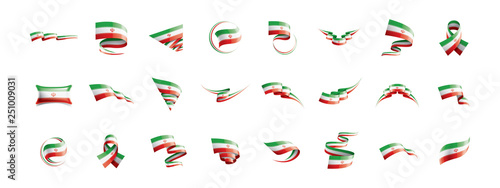 Iran flag, vector illustration on a white background