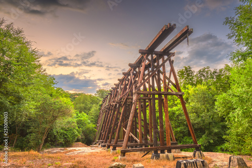Fototapeta Athens, Georgia, USA abandoned train trestle