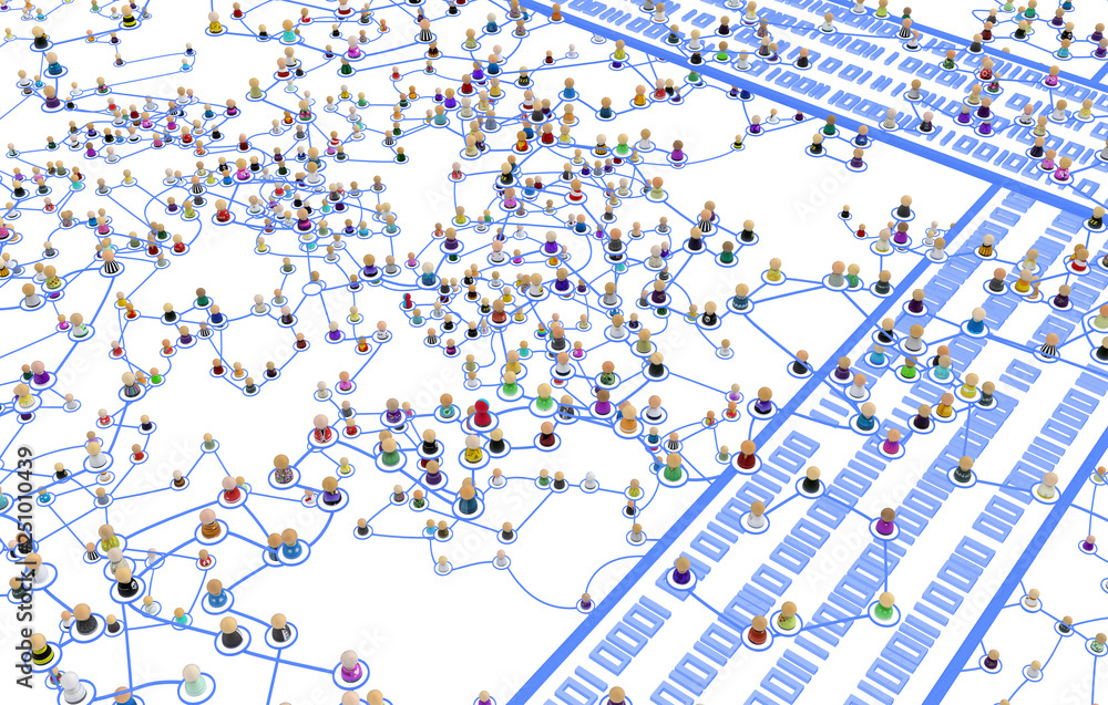 Cartoon Crowd Layered System, Data Roads Cartoon Crowd Layered System, Data Roads