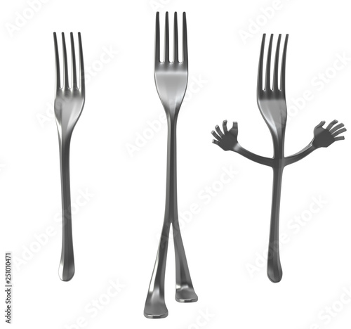 Forks Metal Arms Legs Three