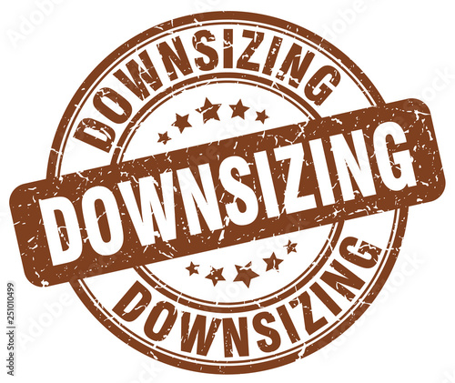 downsizing brown grunge stamp