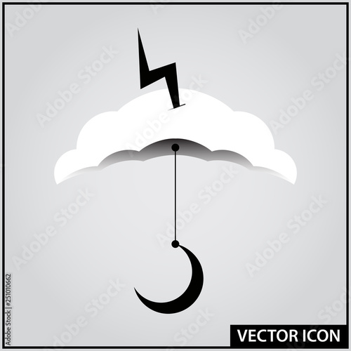  vector icon weather phenomenon clouds rain lightning