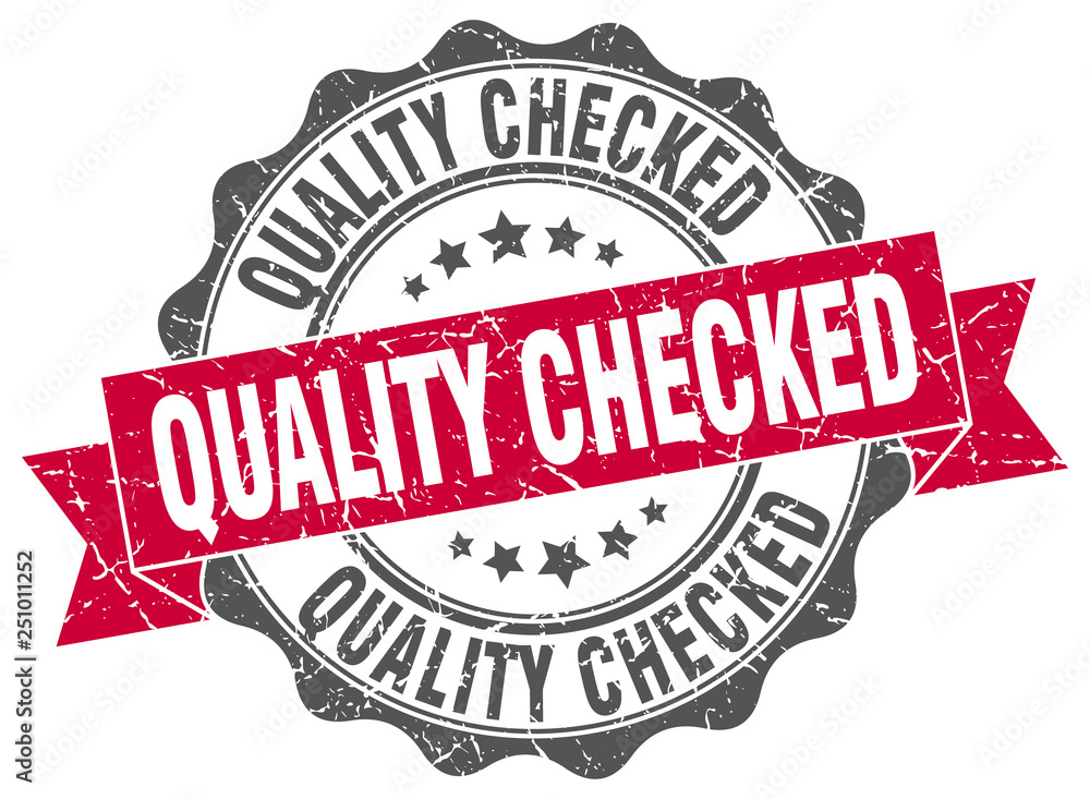 quality checked stamp. sign. seal