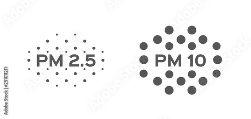 air pollution . pm 2.5 - 10 vector icon