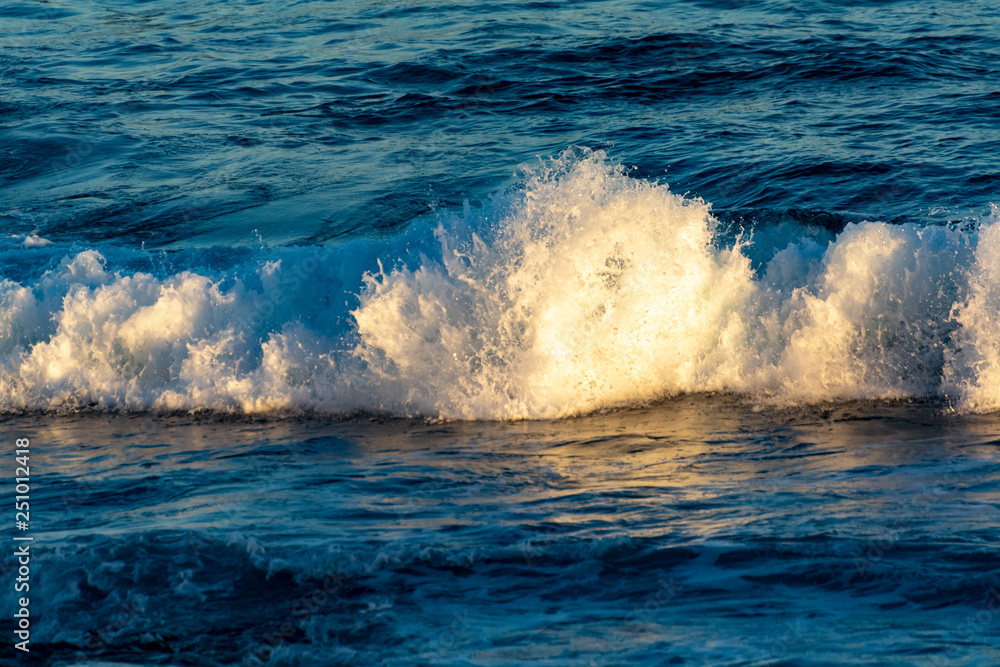 Naklejka premium Background with dark blue ocean water waves
