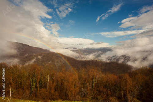 Rainbow on the Slovenian mountains