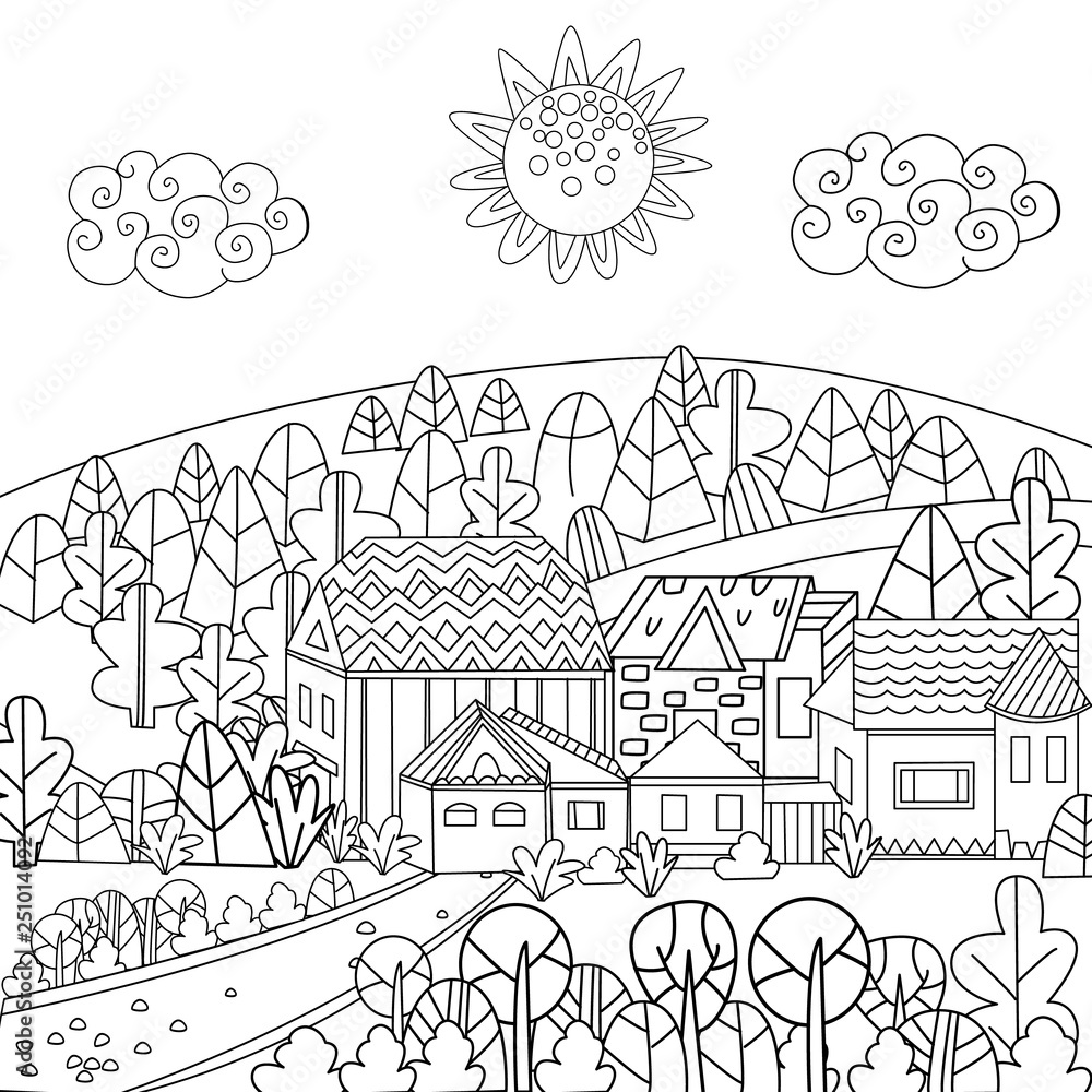 happy town for your coloring page