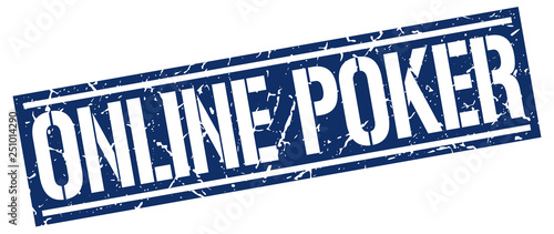 online poker square grunge stamp