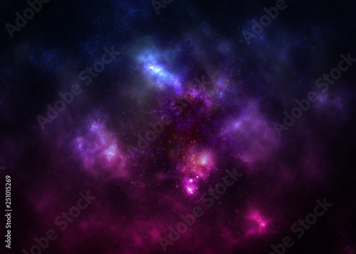 Starry space nebula