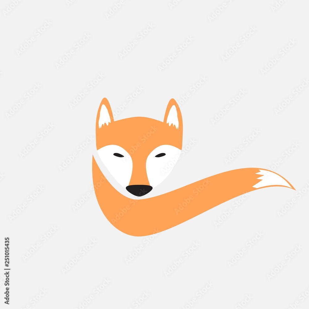 Obraz premium unique fox logo design