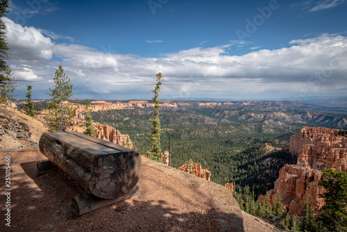 A bench with the best view in Bryce Canyon National Park, Utah, United States