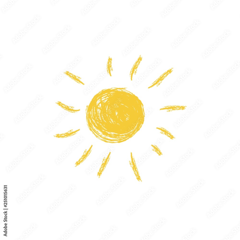 Fototapeta premium Drawing of sun. Vector illustration