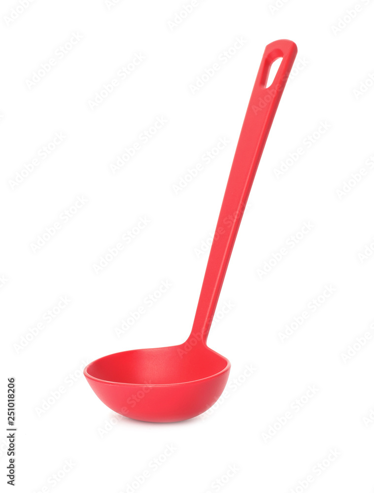Soup ladle on white background. Kitchen utensils Soup ladle on white background. Kitchen utensils