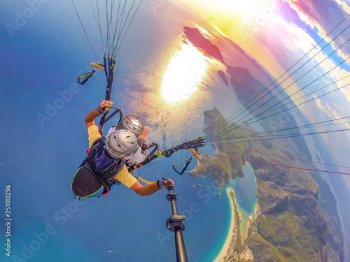 Paragliding in the sky. Par...