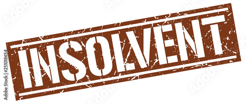 insolvent square grunge stamp
