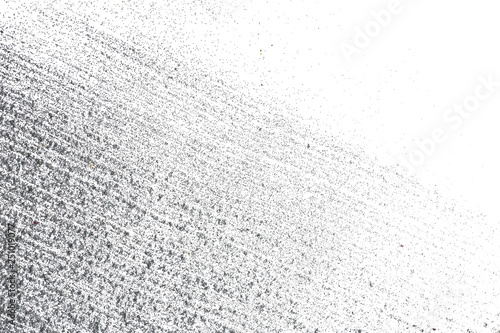 Silver glitter on white background, top view