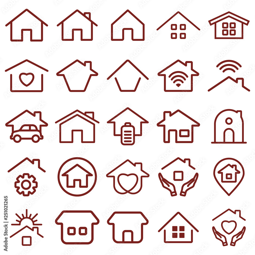 home, houses - minimal thin line web icon set. simple vector illustration outline. concept for infographic, website or app. home, houses - minimal thin line web icon set. simple vector illustration outline. concept for infographic, website or app.