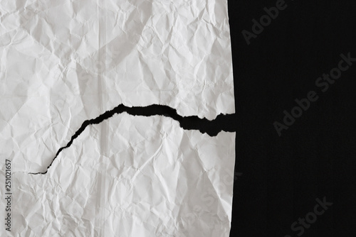 Crumpled and torn white paper texture