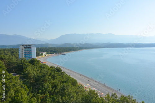 View of the resort in Pitsunda Bay