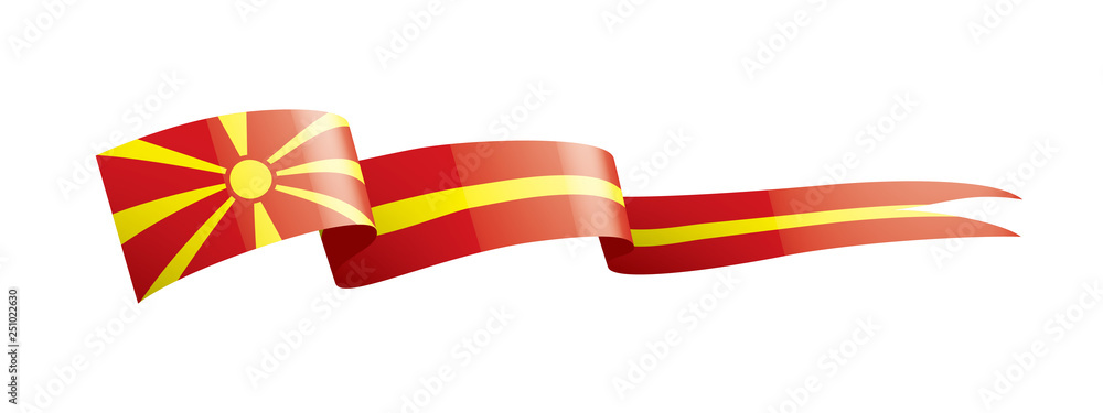 Obraz premium Macedonia flag, vector illustration on a white background