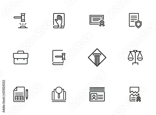 Court line icon set