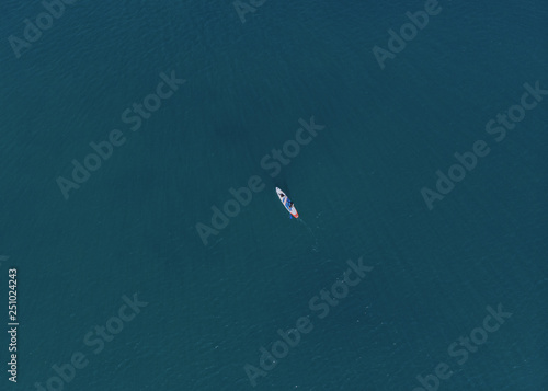 SAP Surfer in a blue ocean bird's-eye view.