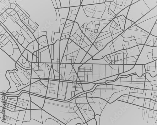 Monterrey Mexico city map digital illustration