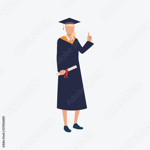 Graduation ceremony flat icon