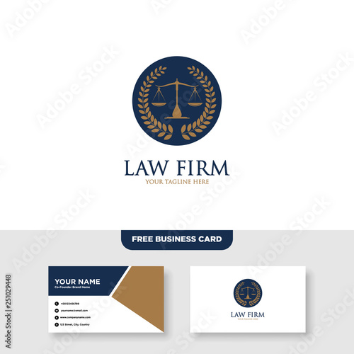 Law Firm Logo, Attorney Logo - Vector, Free Bussines Card Mockup