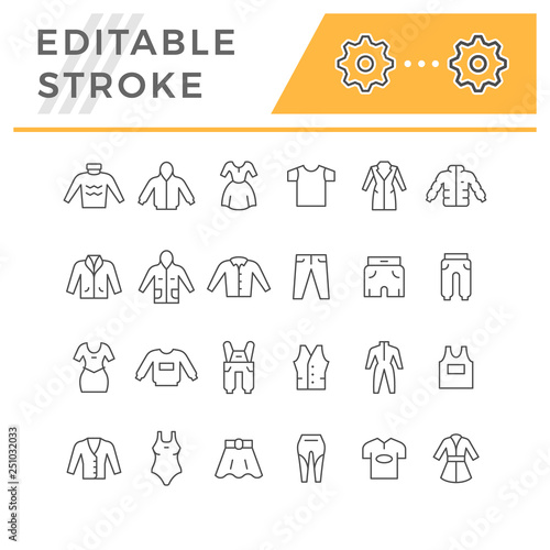Set line icons of clothes