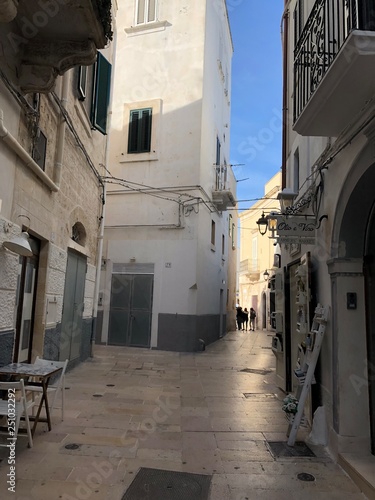 narrow street in old town in monopoli 