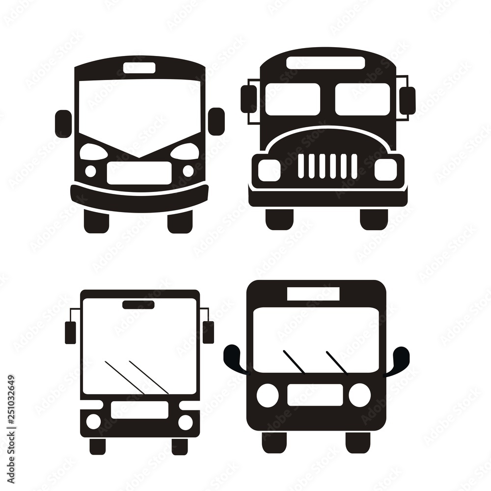 bus icon set vector illustration bus icon set vector illustration