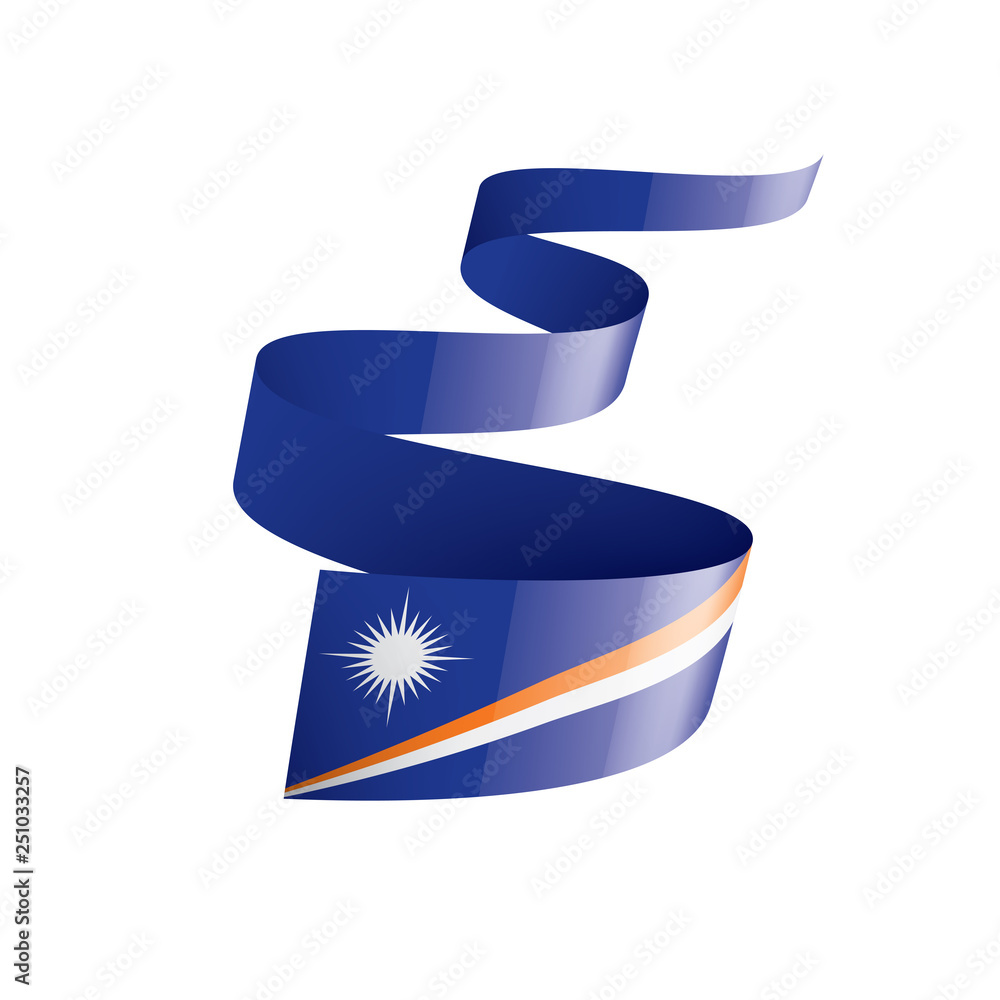Marshall Islands flag, vector illustration on a white background Marshall Islands flag, vector illustration on a white background