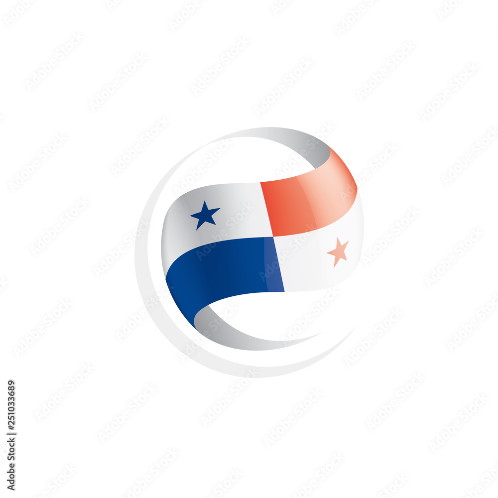 Panama flag, vector illustration on a white background Panama flag, vector illustration on a white background