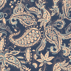Fotobehang Paisley patronen Traditioneel Indiaas paisley bloemornament  © antalogiya