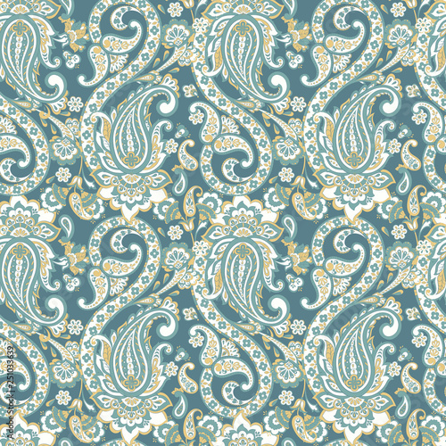 Paisley seamless pattern. Vintage background in batik style