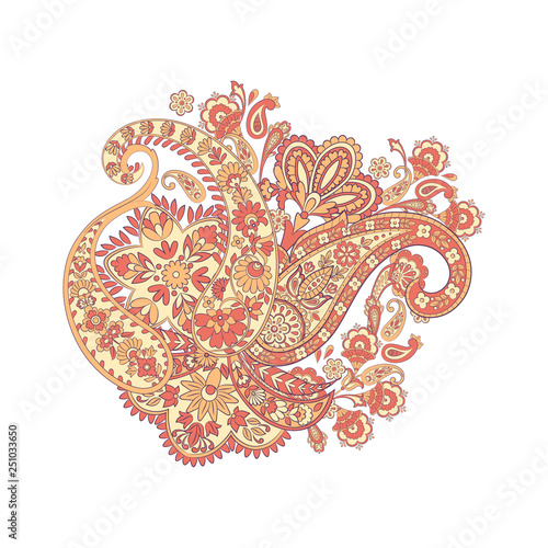 Paisley vector isolated pattern. Floral Vintage illustration