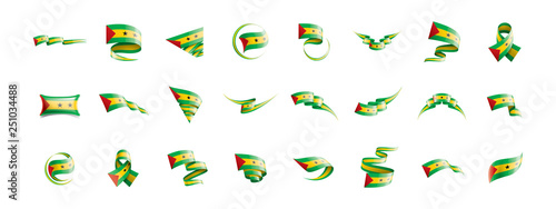 Sao Tome and Principe flag, vector illustration on a white background