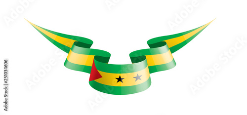 Sao Tome and Principe flag, vector illustration on a white background