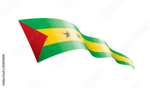 Sao Tome and Principe flag, vector illustration on a white background
