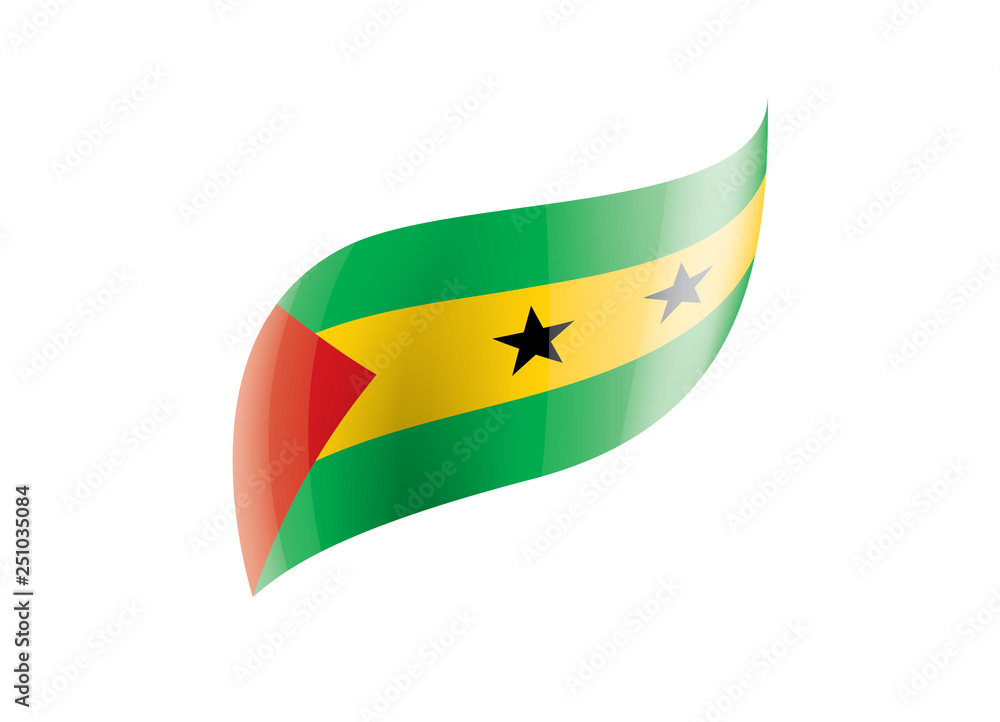 Sao Tome and Principe flag, vector illustration on a white background Sao Tome and Principe flag, vector illustration on a white background