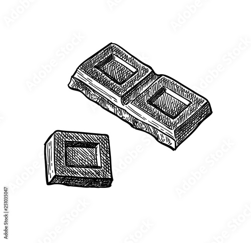 Piece of milk chocolate.