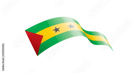 Sao Tome and Principe flag, vector illustration on a white background