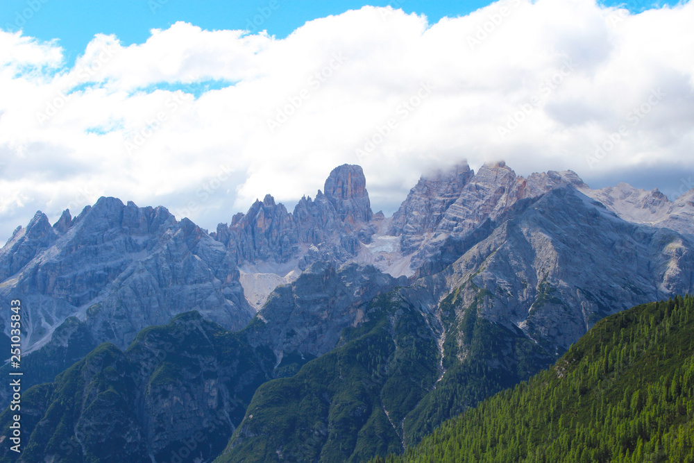 The rocky peaks of the Dolomites mountains, Italy