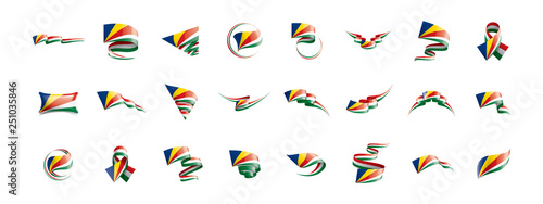 Seychelles flag, vector illustration on a white background