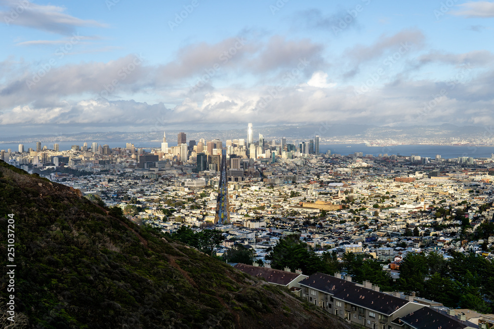 Skyline of San Francisco from Twin Peaks Summit